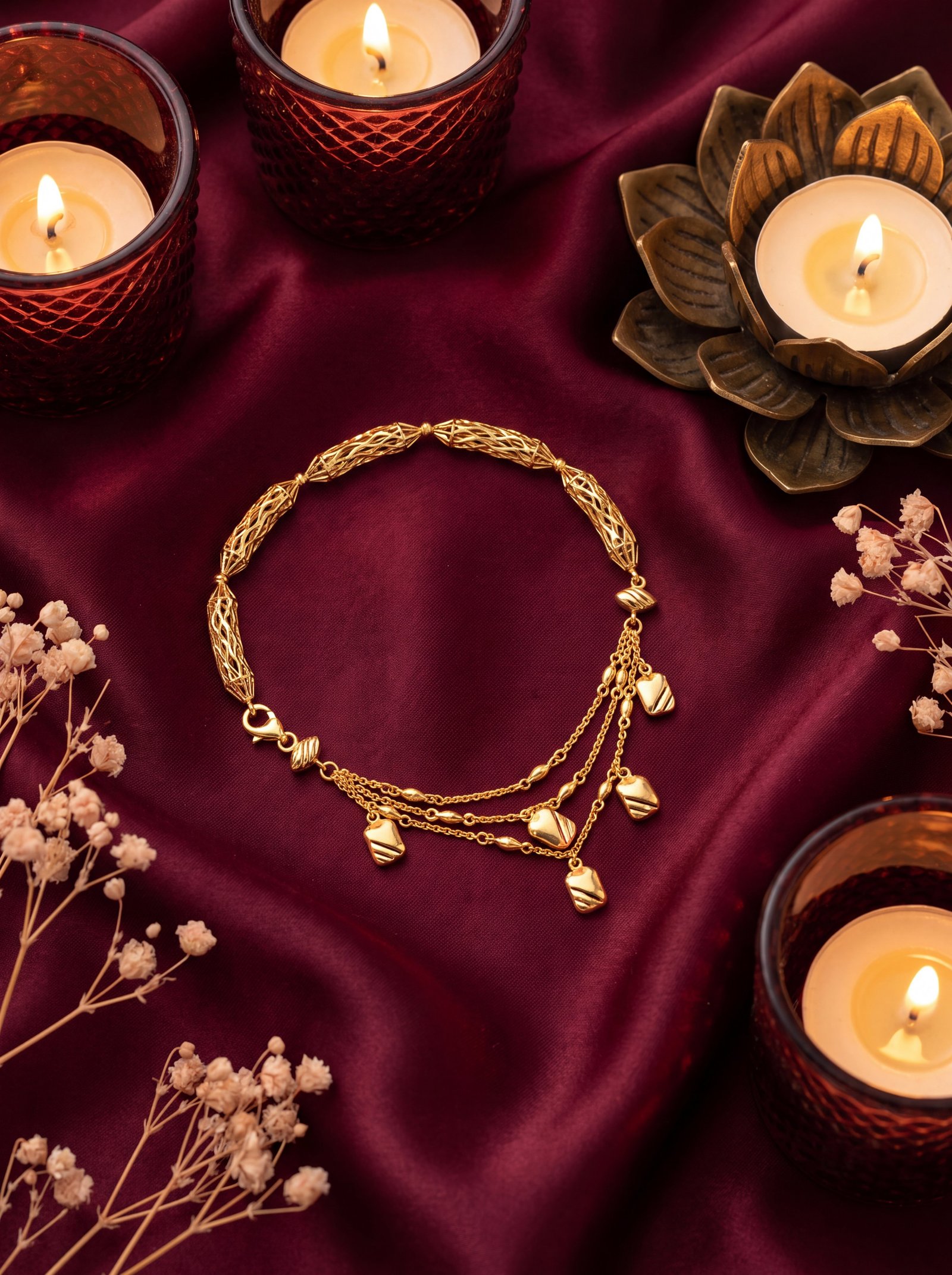 LAYERED CHARM 9K BRACELET