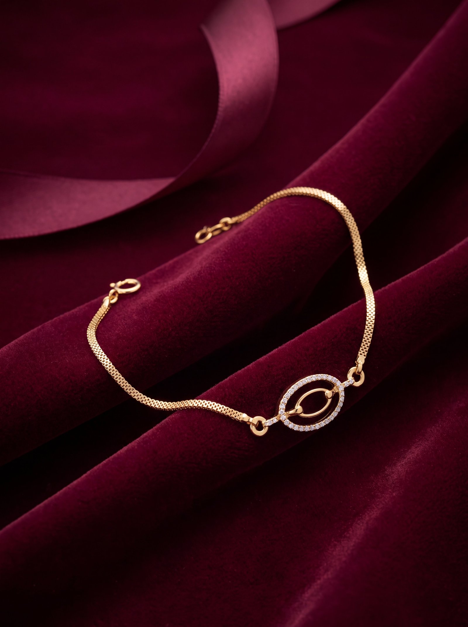 DUAL OPEN CIRCLE DIAMOND LADIES BRACELET