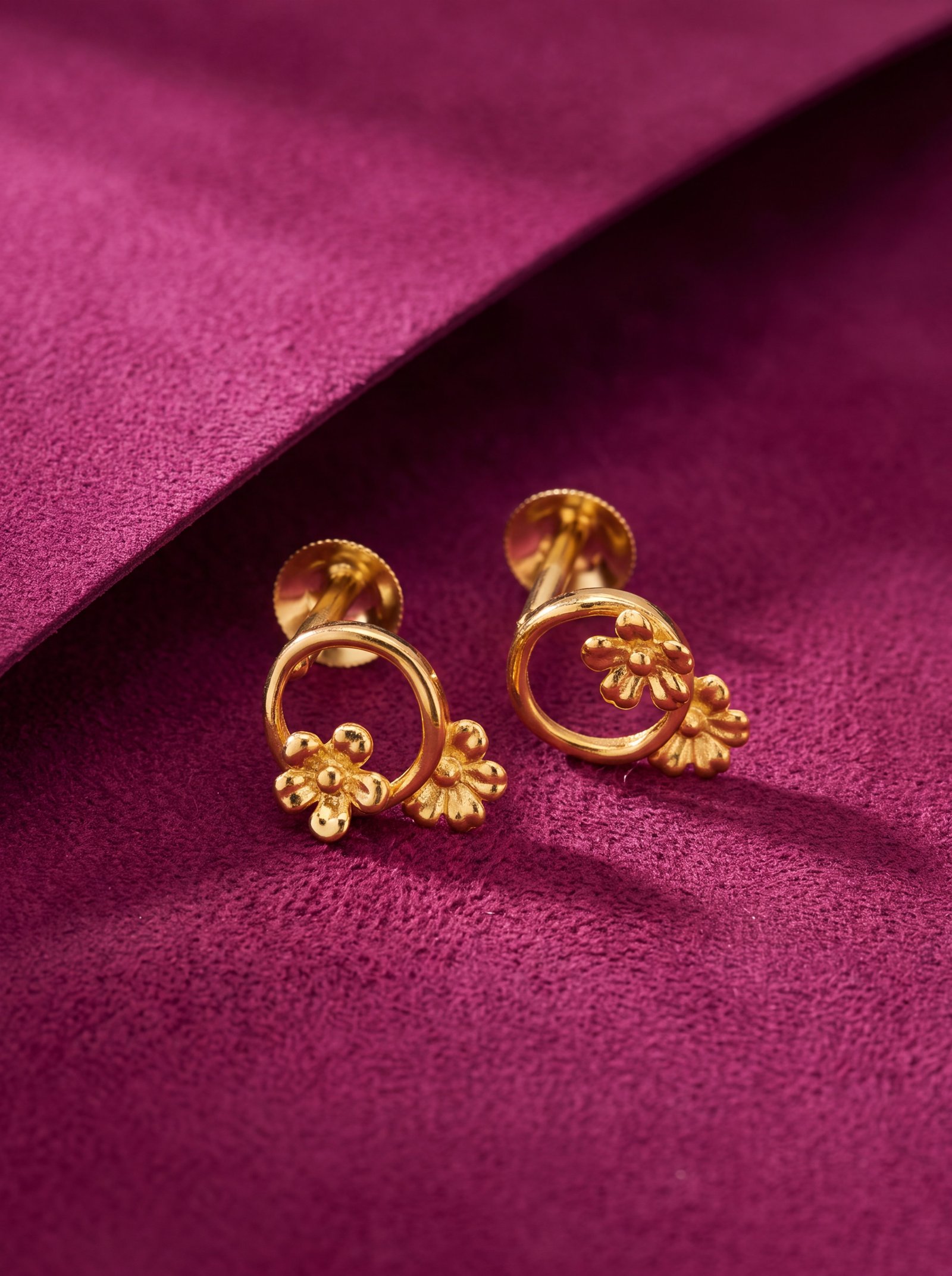 DUAL FLORAL 9K STUDS