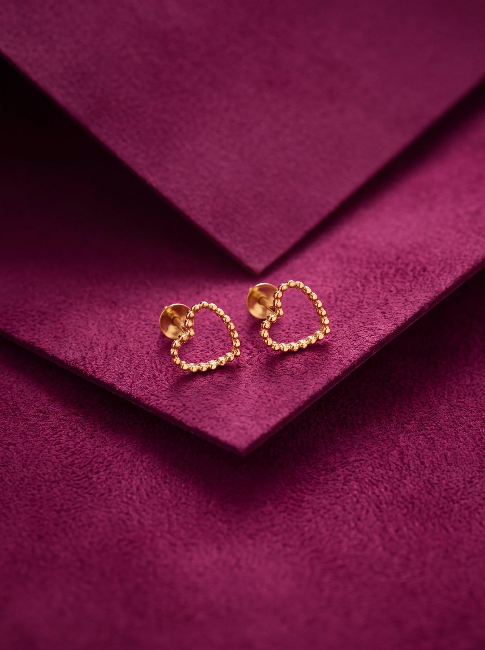 OPEN CUTE HEART 9K STUDS