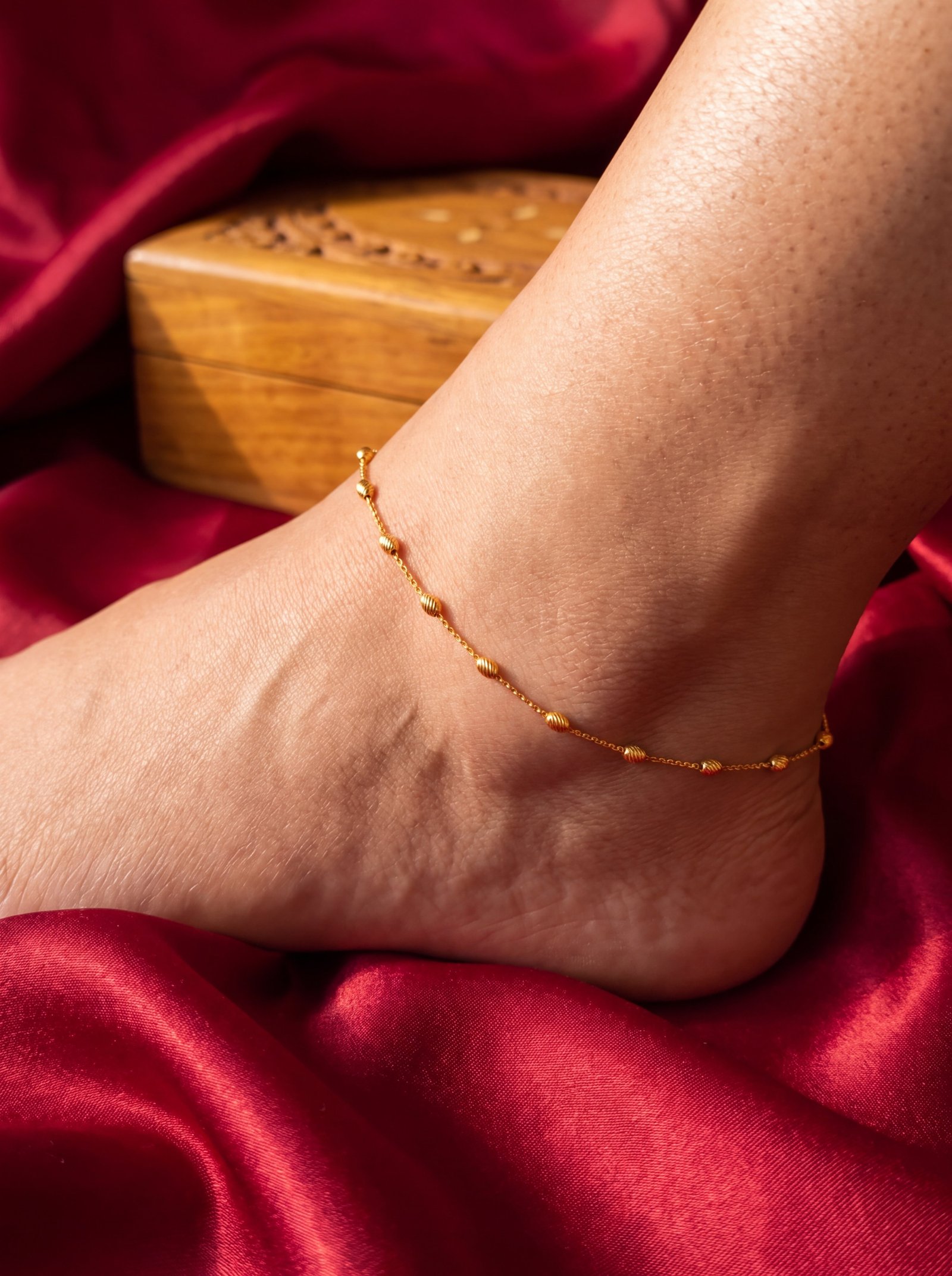 STATION BEADS 18K ANKLETS