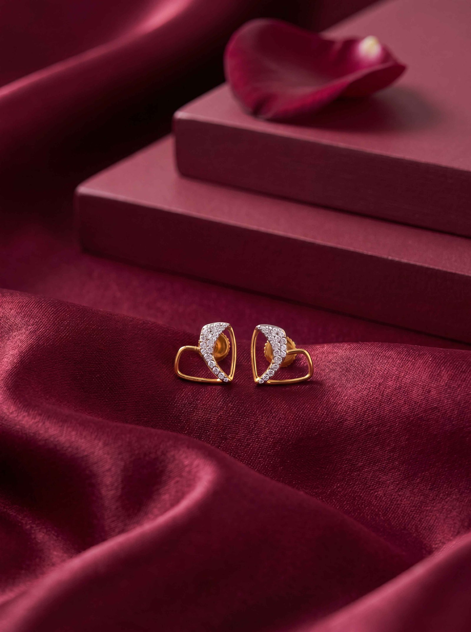 Open Heart Diamond studs