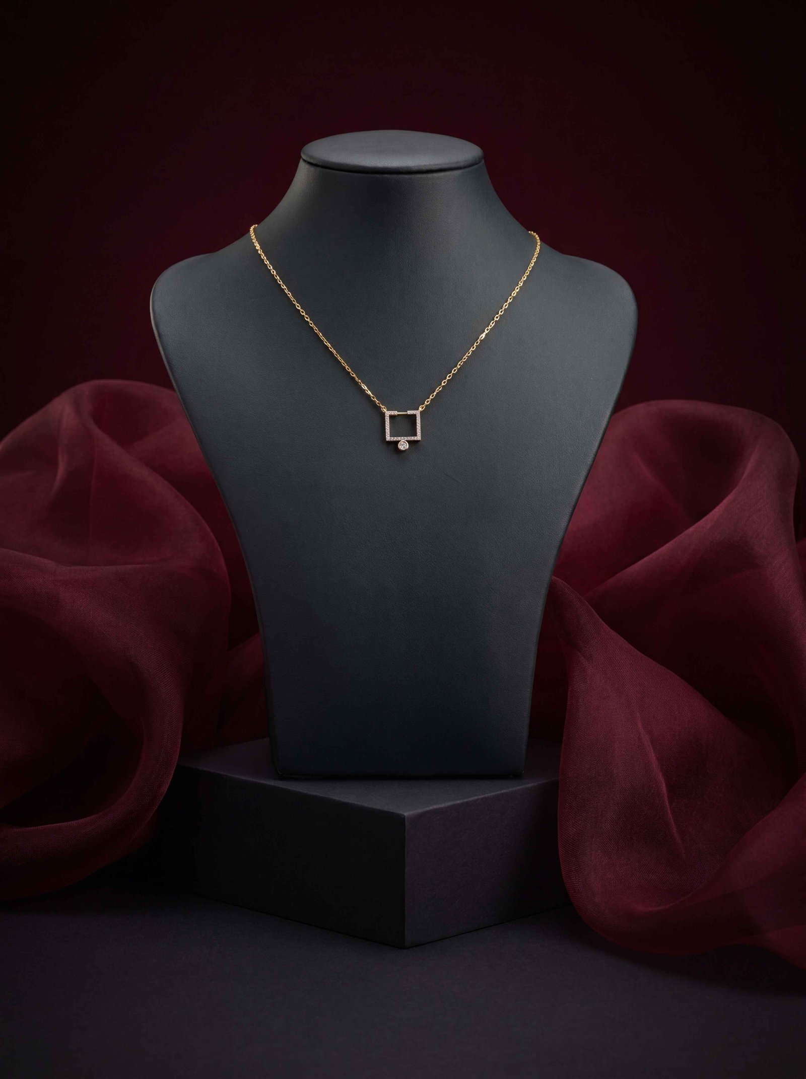 Square Diamond Necklace