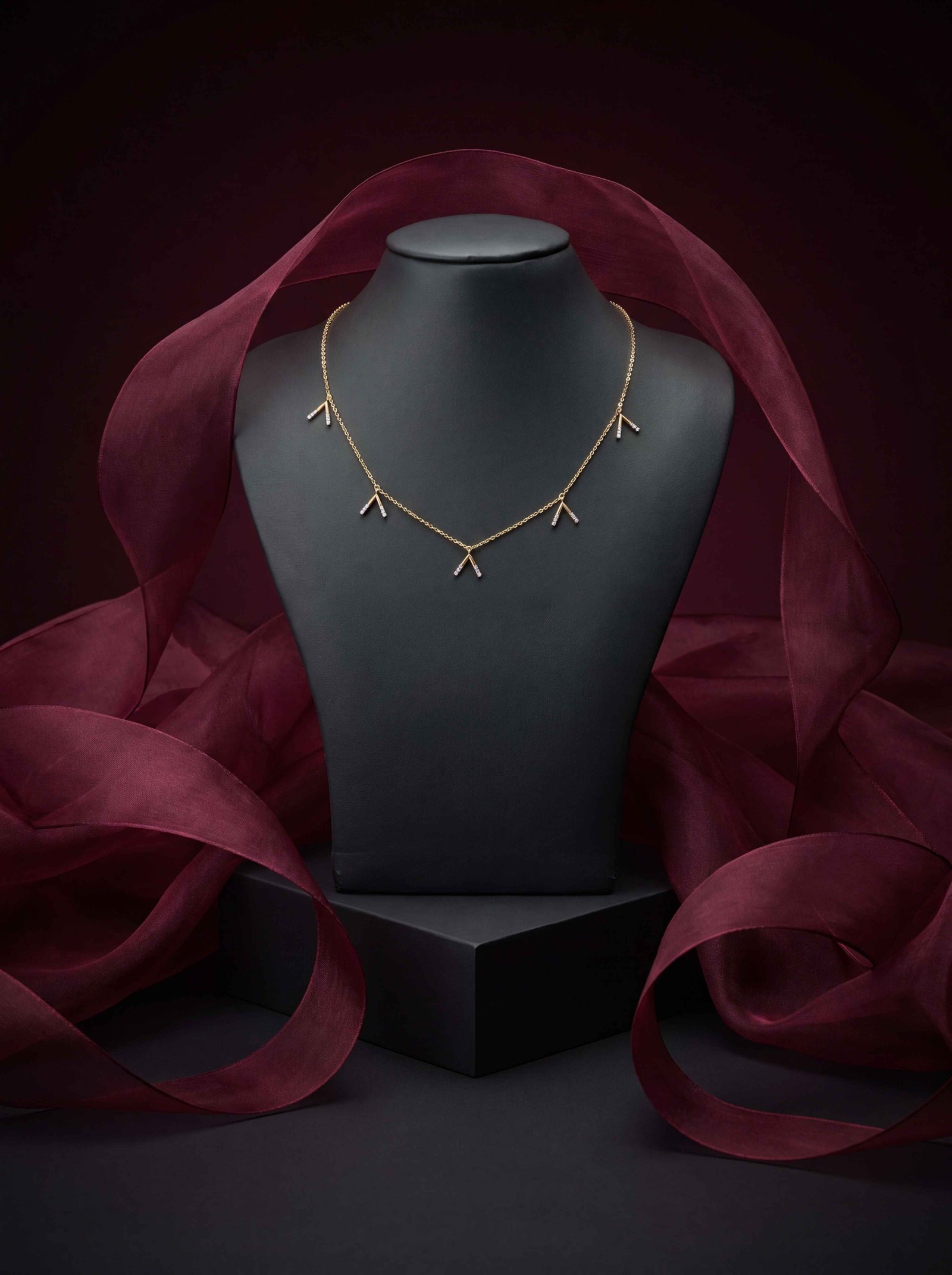 V- Shaped Diamond Necklace