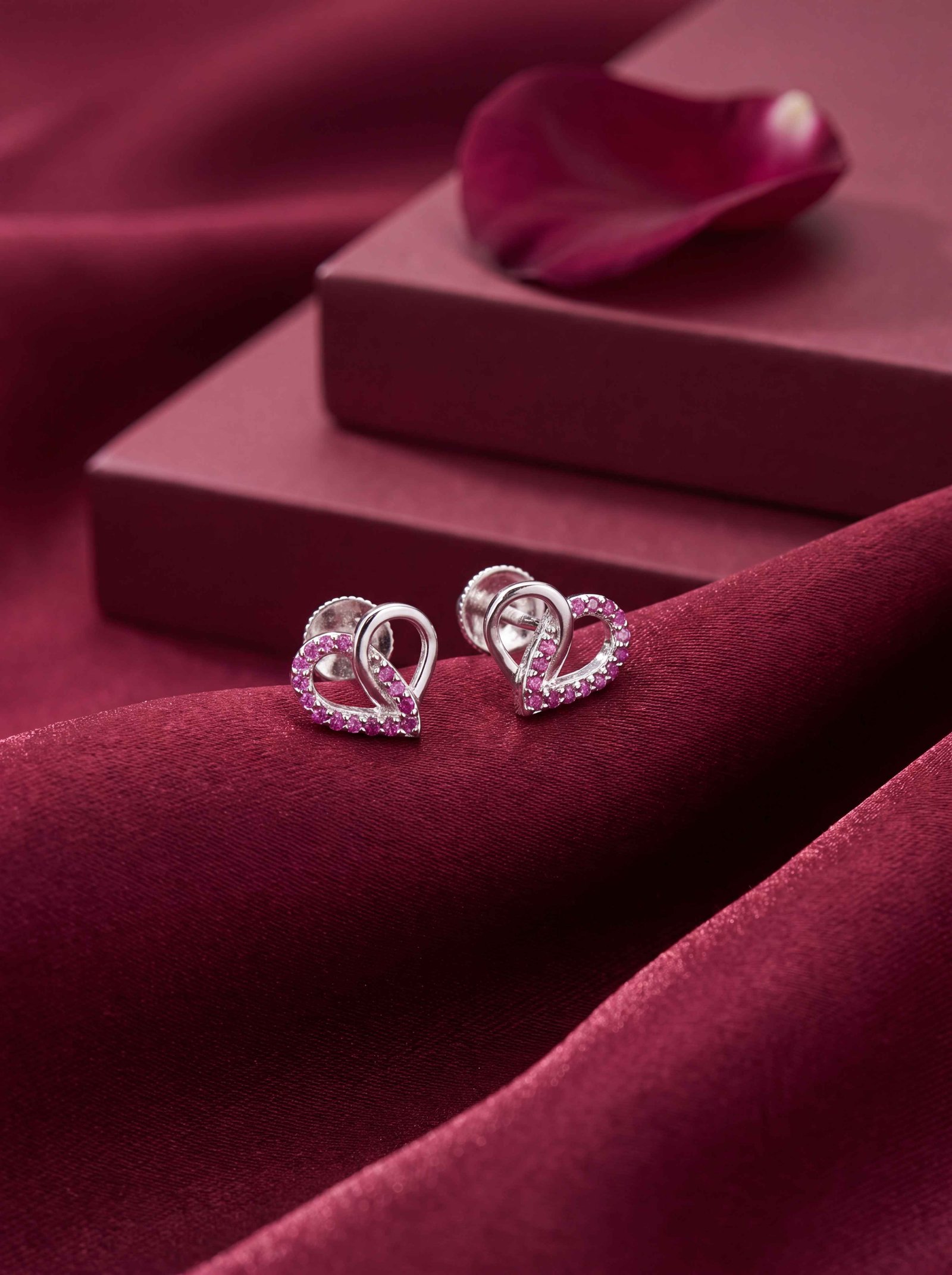 Open Heart Silver studs
