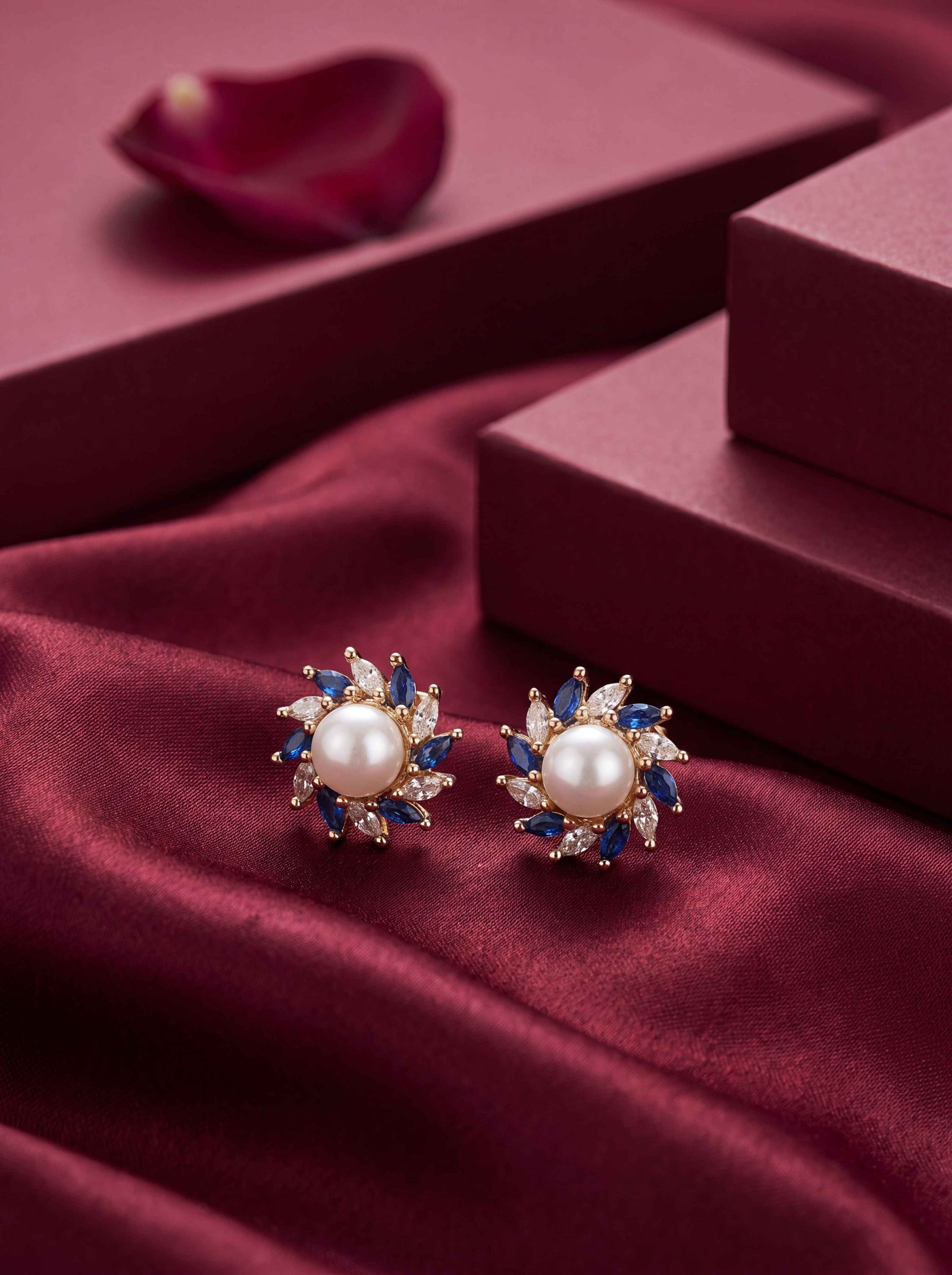 SUNBURST SILVER STUDS
