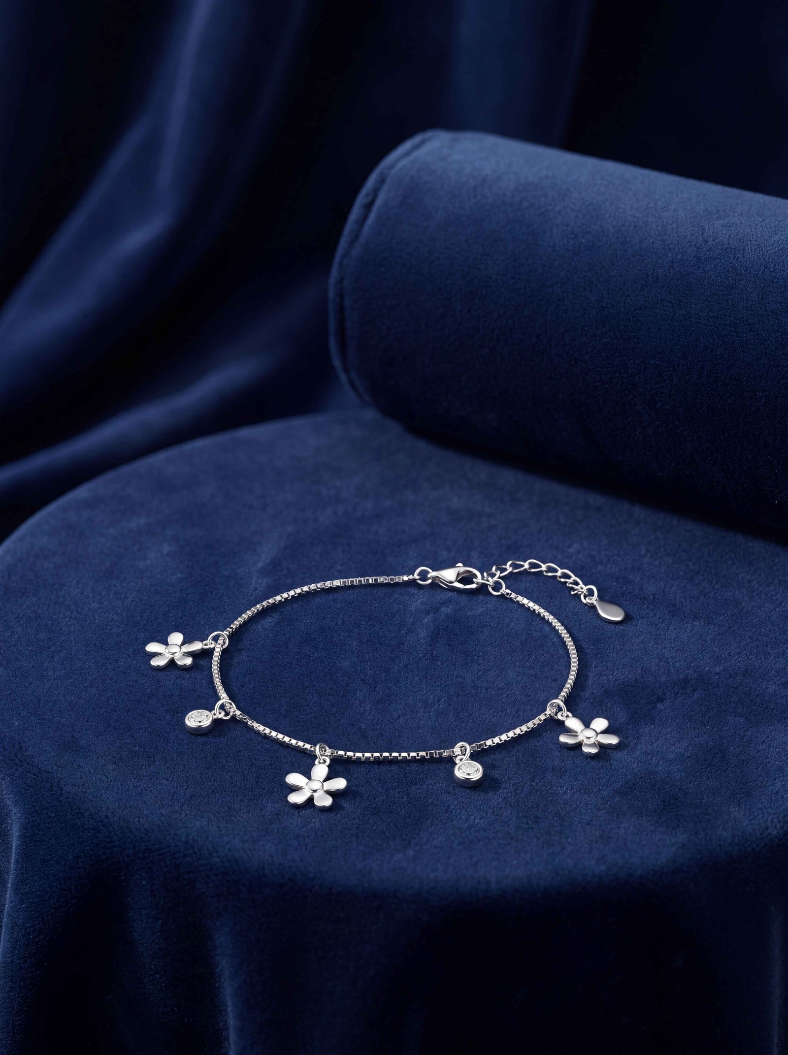 Floral Box Silver Bracelet