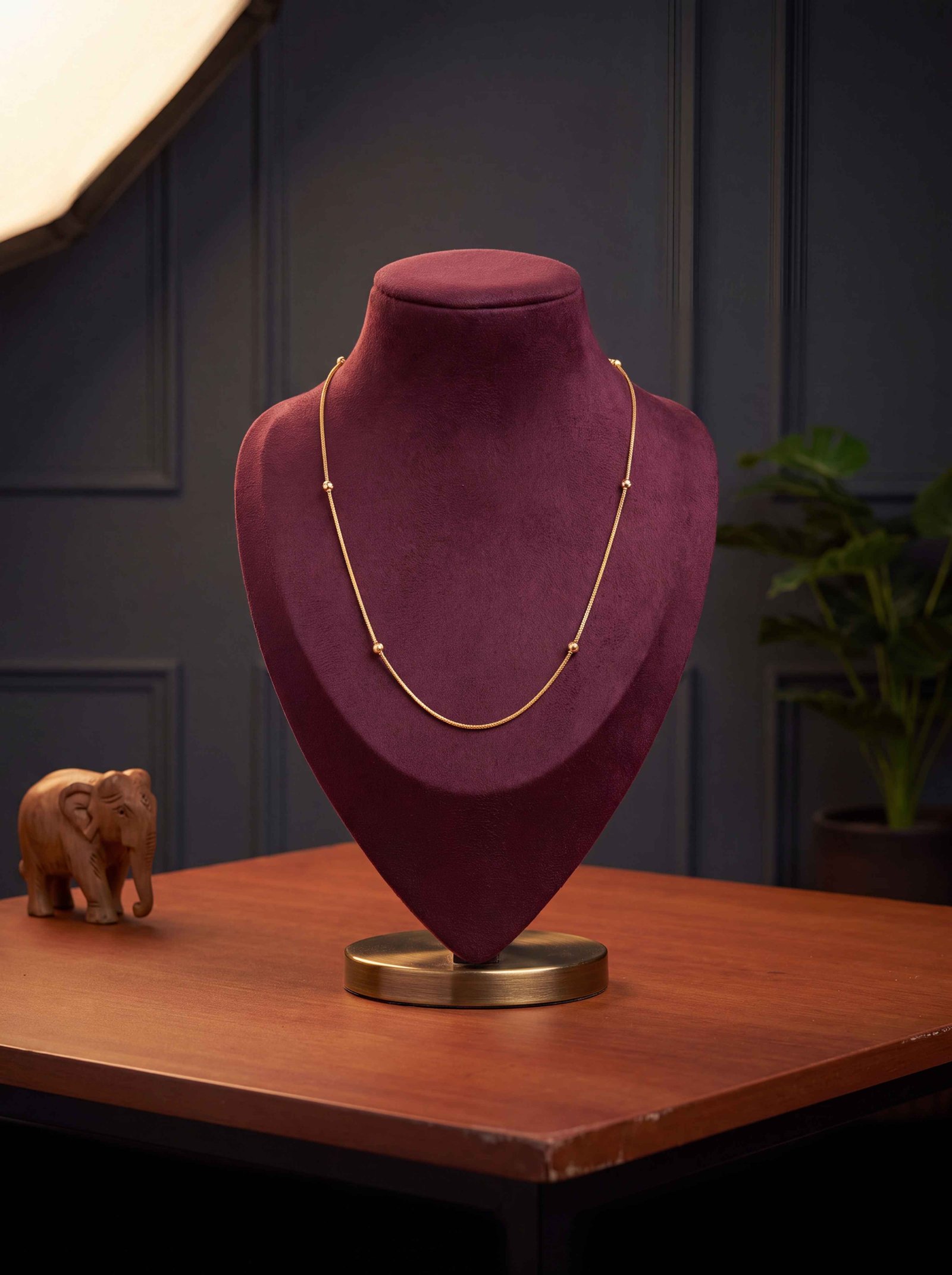 SINGLE TONE GOLD BALL PARASPARAM CHAIN