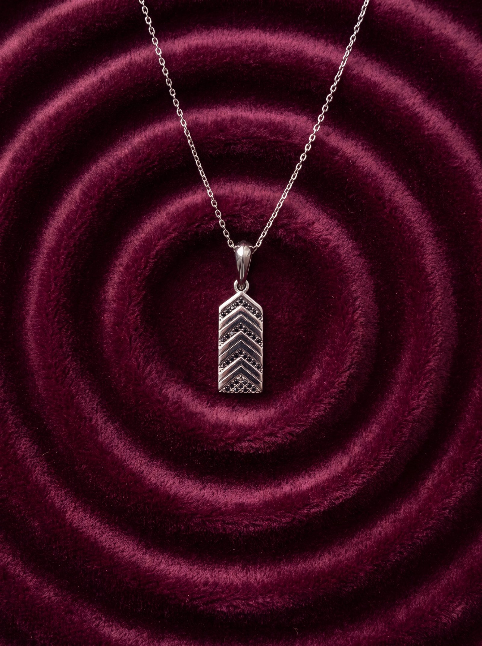 CHEVRON BAR SILVER PENDANT