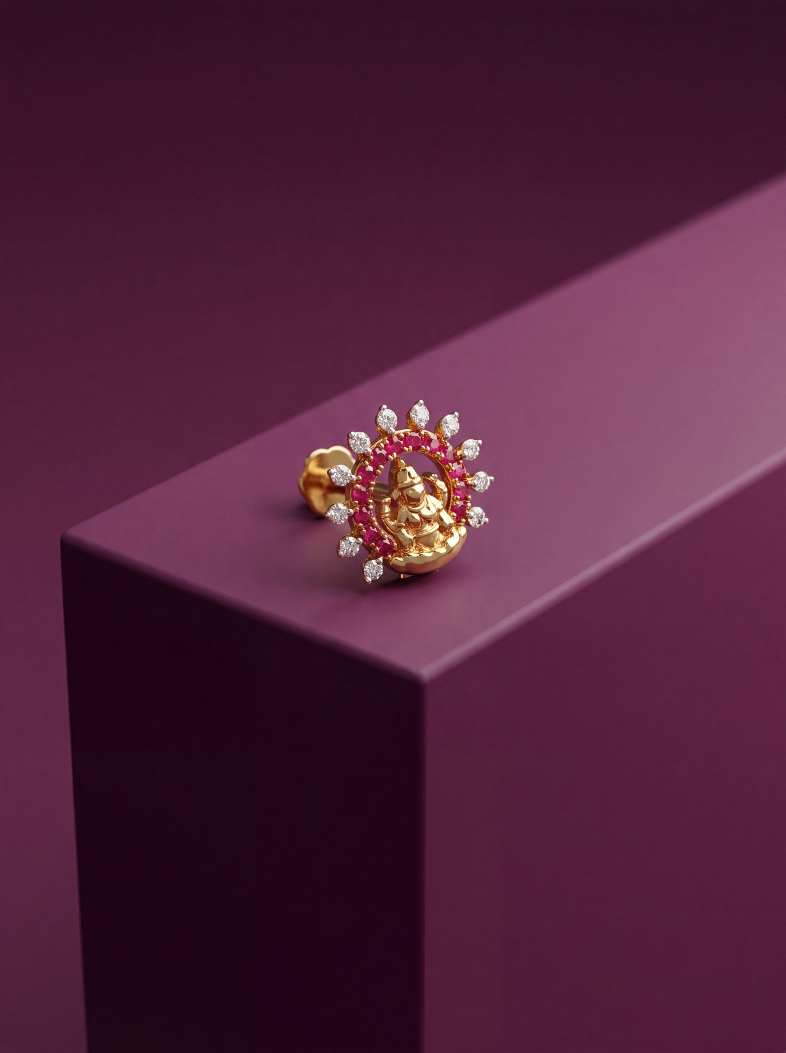 LEKSHMI DIAMOND NOSESTUD WITH PINK STONES