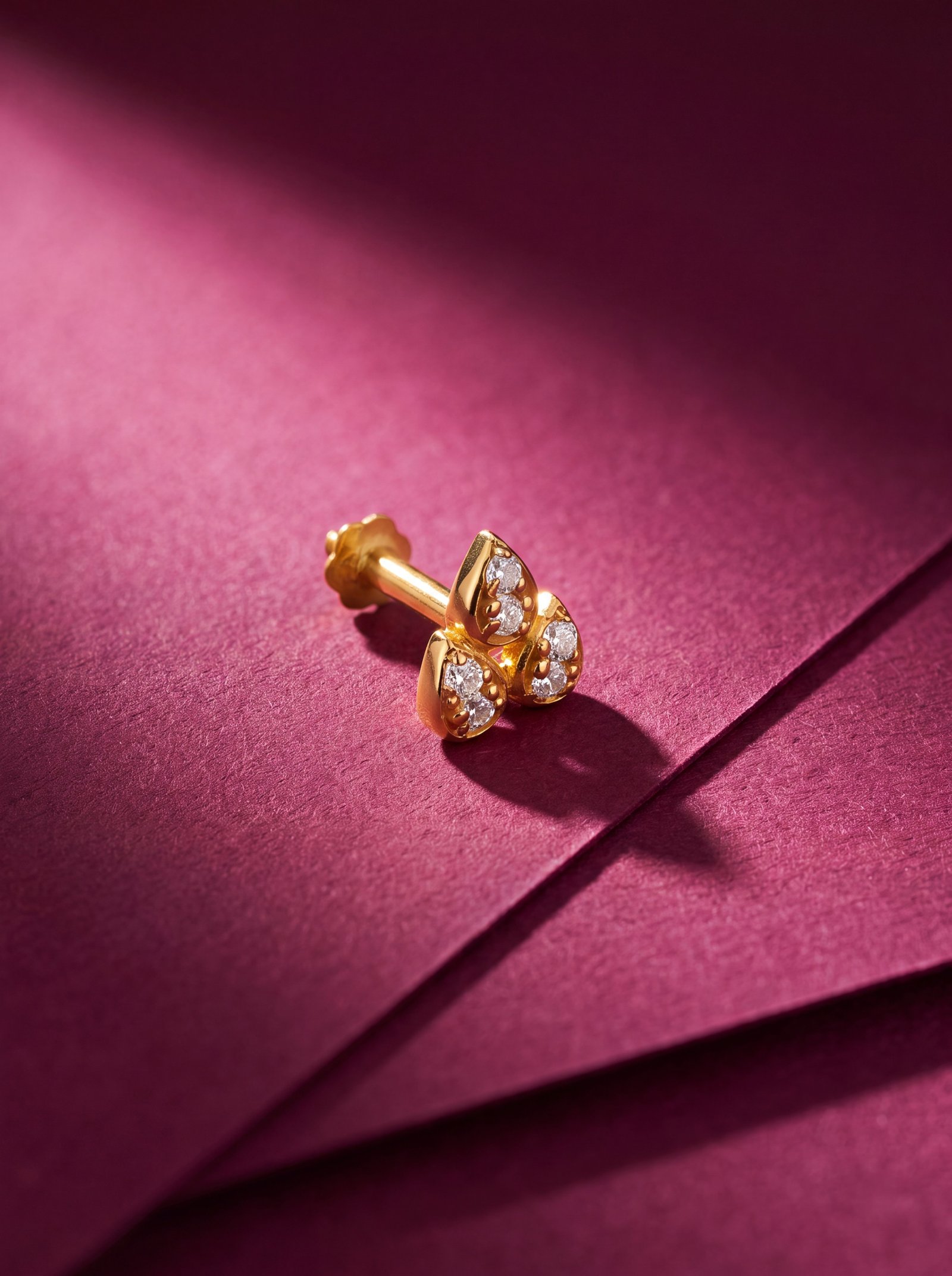 TRIO LEAF 18K NOSESTUD