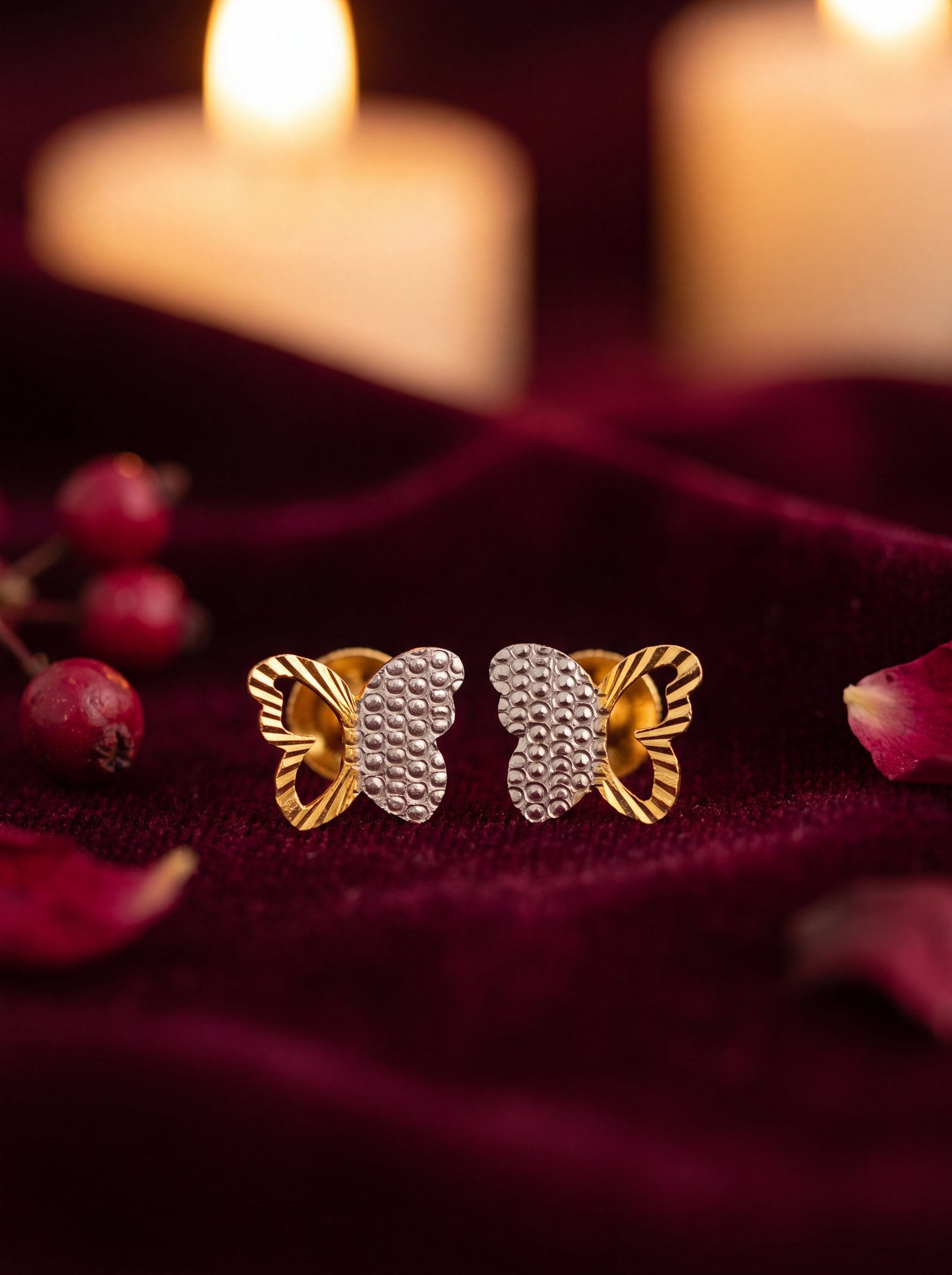 BUTTERFLY 22K STUDS